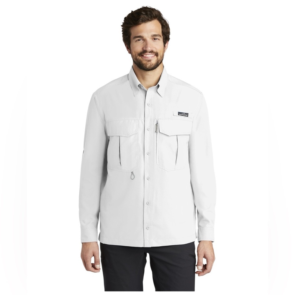 EDDIE BAUER Performance Fishing Shirt with company logo. Men’s XL UV Protection